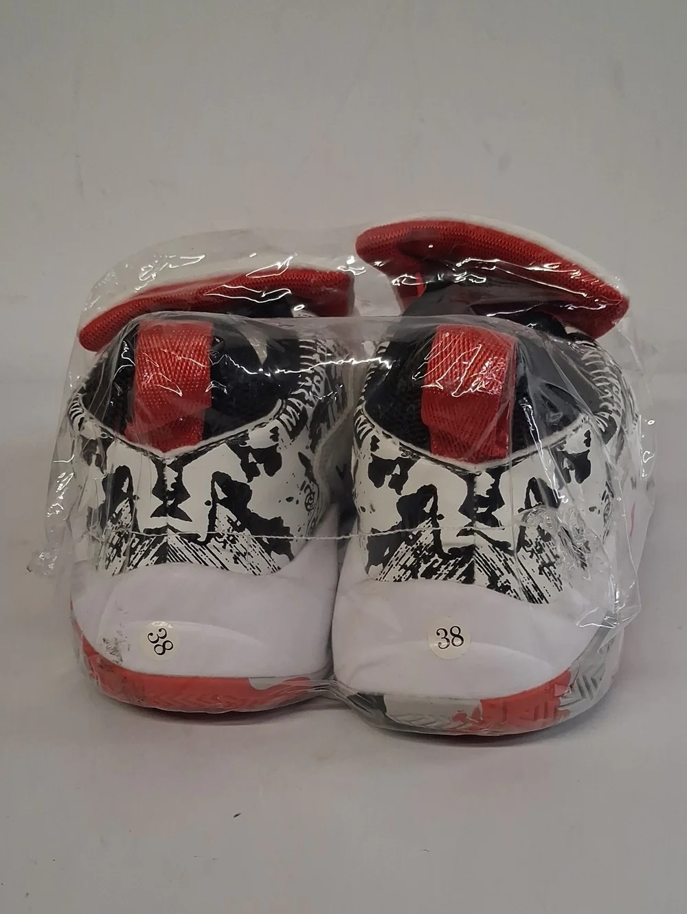 NWT Unisex White, Red, Black And Grey Warrior Sneakers
